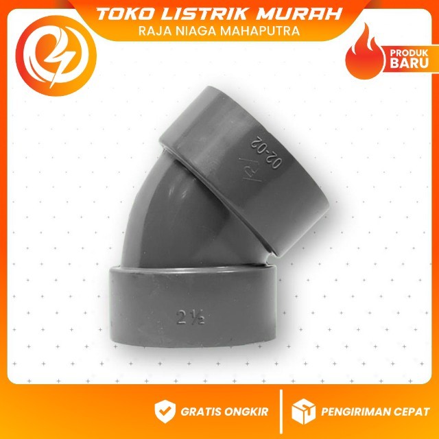 Elbow L 2 1/2” D 45° Rucika Original – Fitting Pipa PVC Limbah Kuat & Presisi