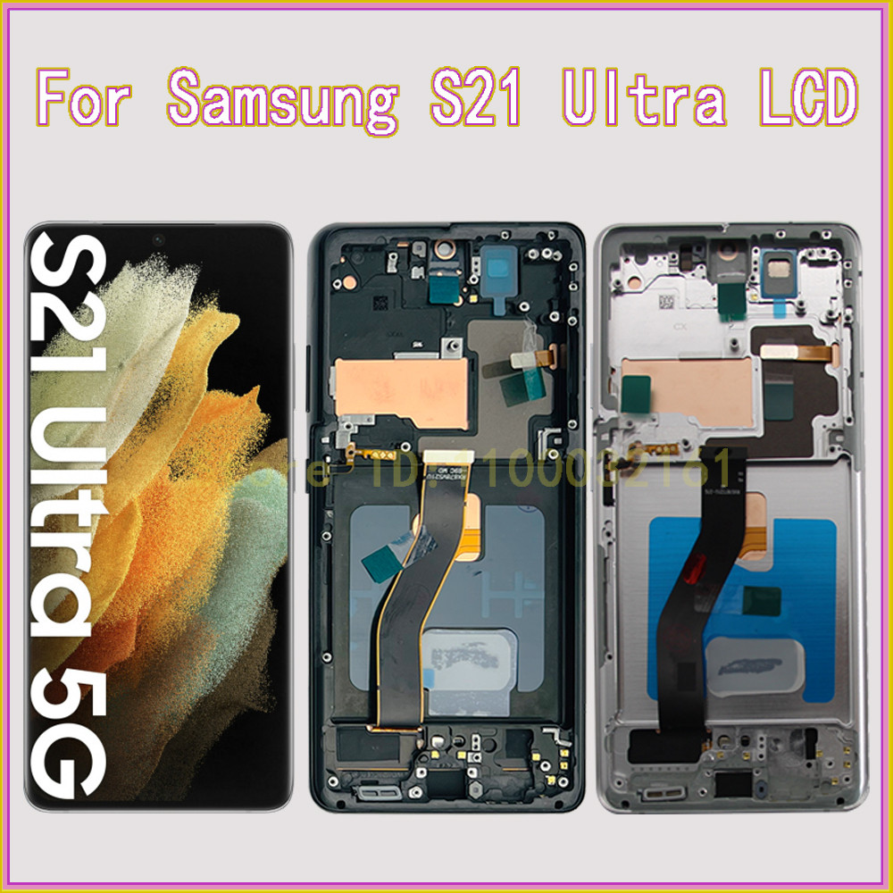 New OLED For Samsung Galaxy S21 Ultra 5G LCD splay SM-G998B Screen gitizer For Samsung S21U S21 Ultr