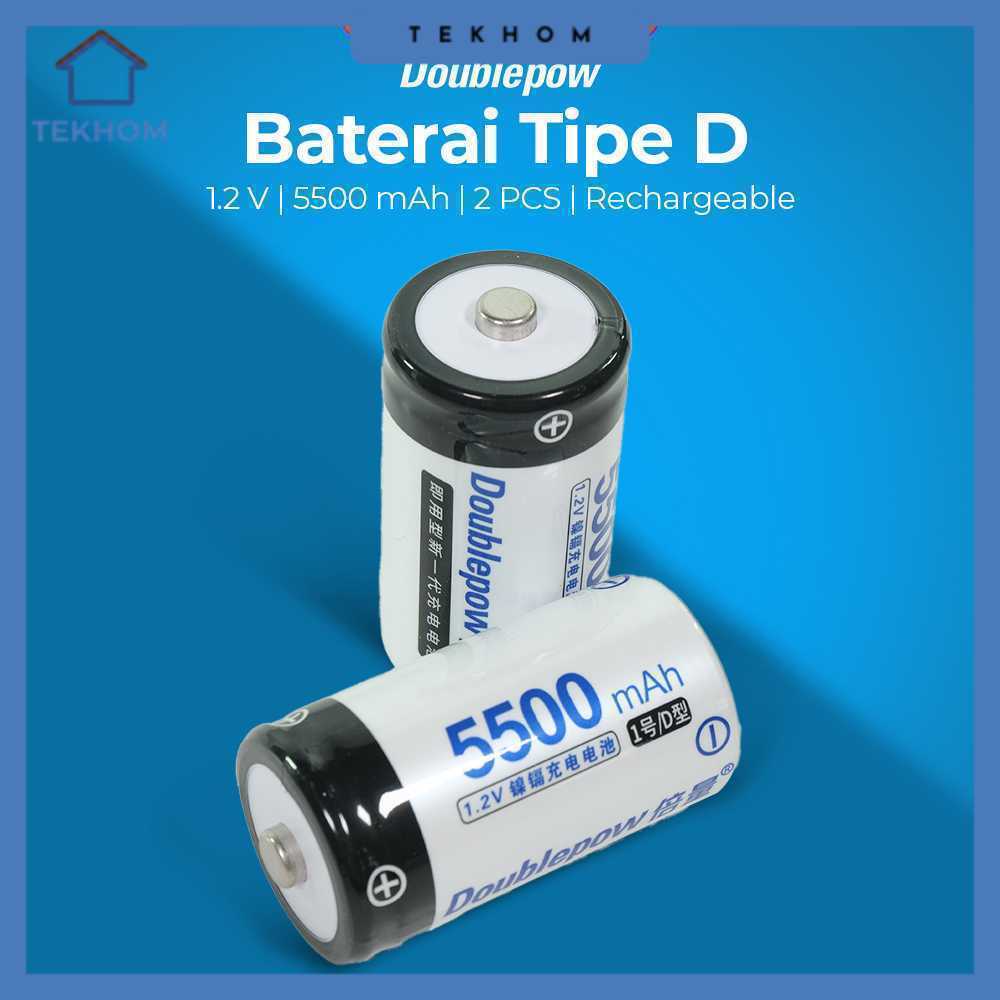 Doublepow Baterai Rechargeable D Ni-CD 1.2V 5500mAh 2 PCS