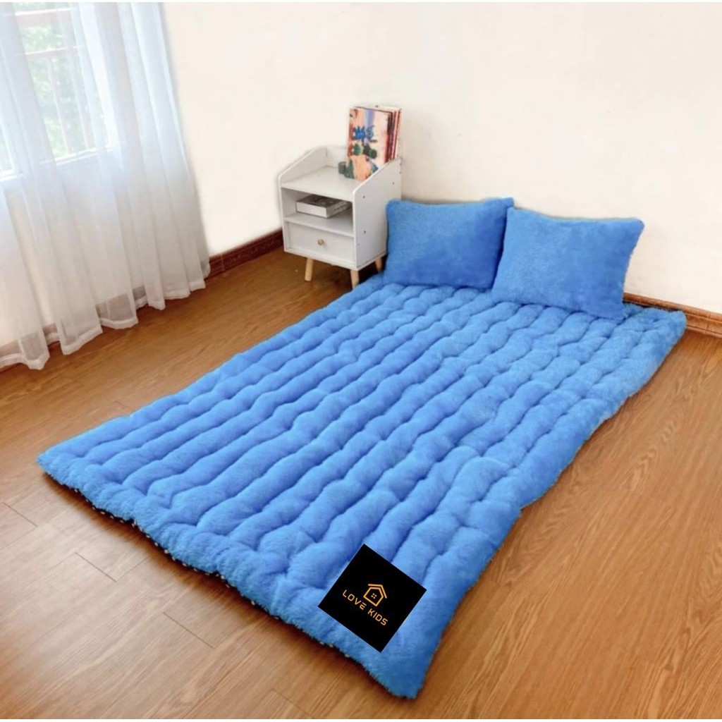 mutiara_co - kasur lantai bulu rasfur gender free 2 bantal dan kasur gender bulu tebal empuk
