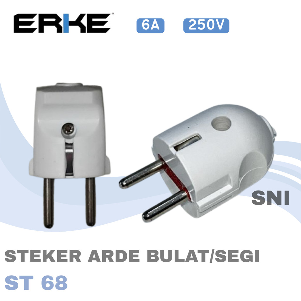 STEKER ARDE BULAT/SEGI ST 68 ERKE - COLOKAN BULAT/ SEGI STANDAR SNI ORIGINAL