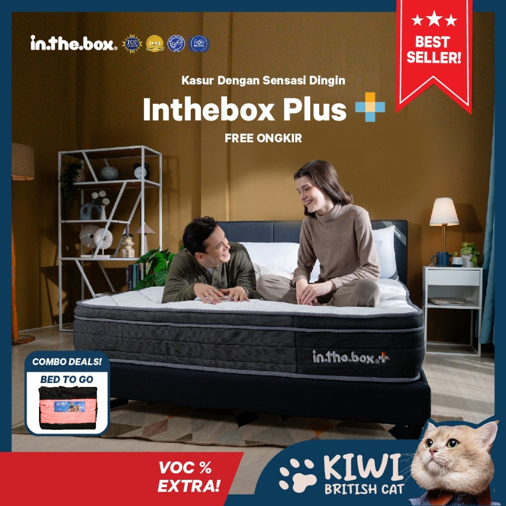 [PROMO] Kasur INTHEBOX PLUS (Plush Top) | GRATIS Kasur Bed To Go + Bantal | Ukuran Kasur 90x200, 100