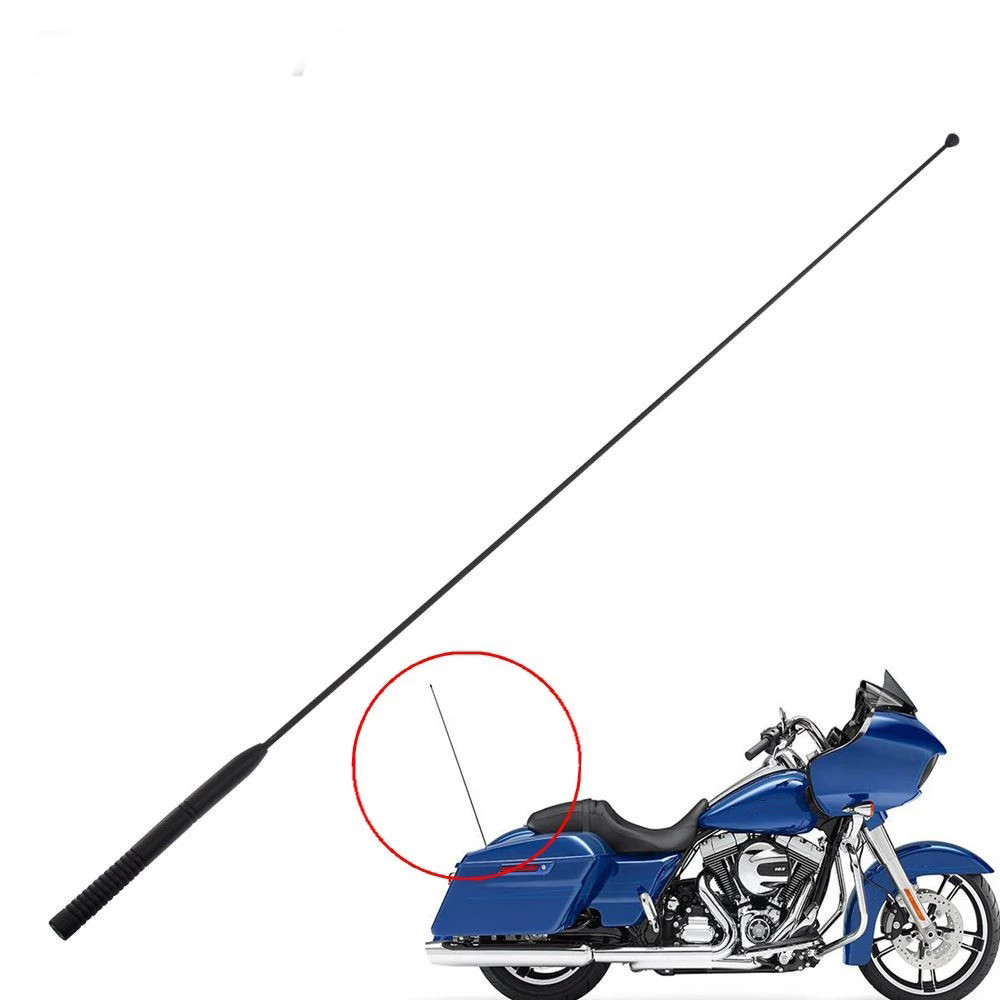 1x Antena Radio Motor AM FM 33'' Karet Kompatibel Dengan Harley Touring Road Street Electra Glide 01