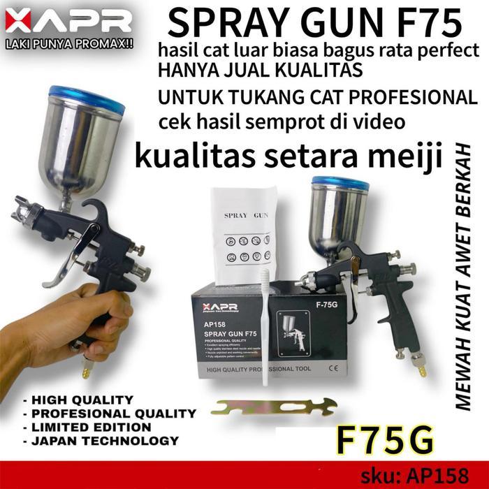 XAPR spray gun F75 tipe AP158 setara meiji alat semprot cat nozzle 1,5mm t4bung atas 400ml JEPANG