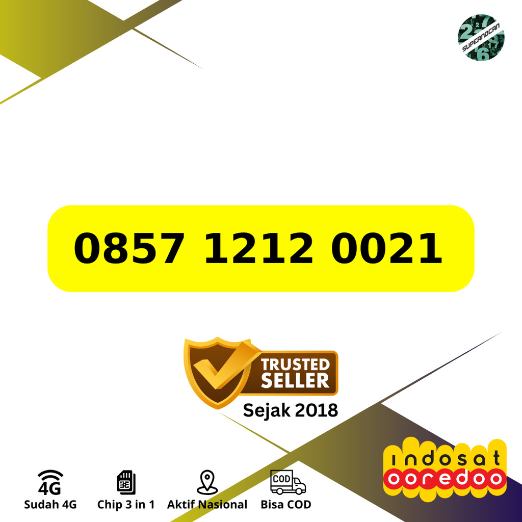 INDOSAT MINIMALIS 1212 - NOMOR CANTIK INDOSAT SERI MINIMALIS BONUS KUOTA 3GB 30HARI - 5G READY