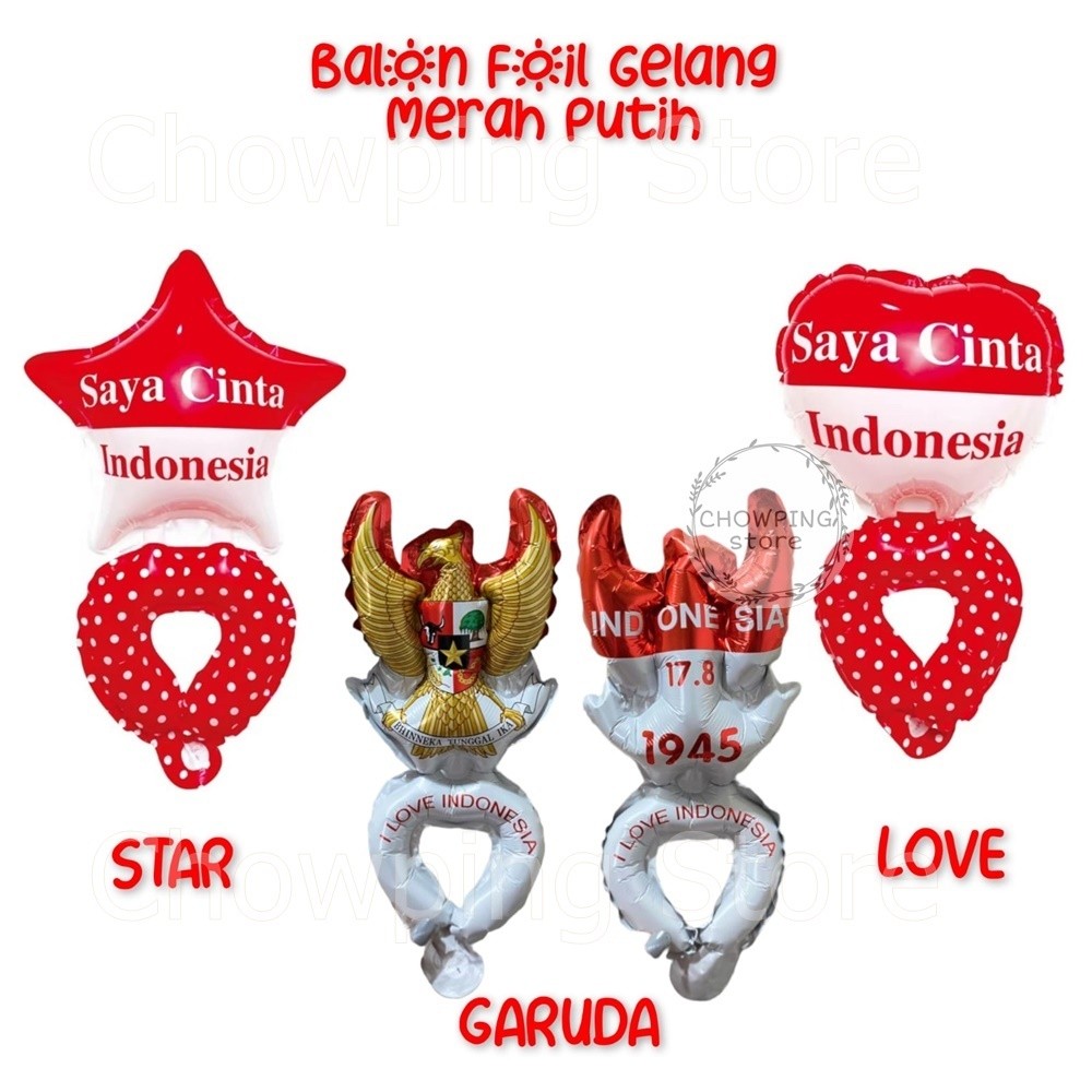 CP - Balon Foil Gelang Wristband Dirgahayu HUT RI Merah Putih 17 Agustus