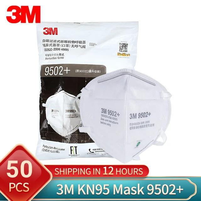 Masker 3M 9502+ KN95 N95 Headloop Hijab Bag 50 Pcs