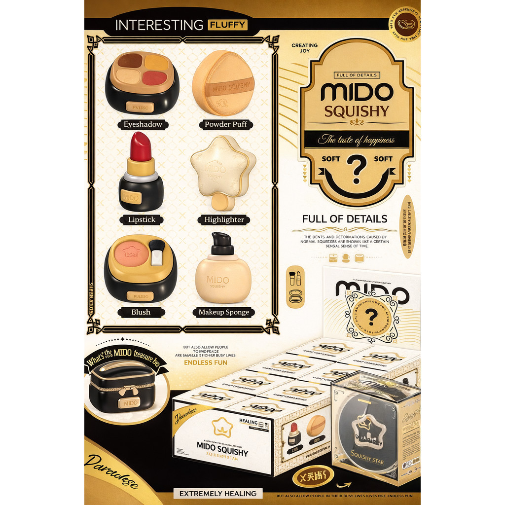 Squishy Mido Licensed Blind Box Cosmetics Make Up Super Soft Slow Rising Good Quality