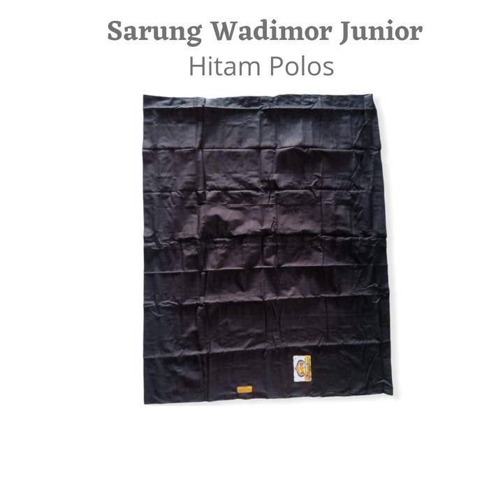 sarung wadimor anak warna hitam - sarung wadimor junior hitam - sarung anak putih - sarung polos - H