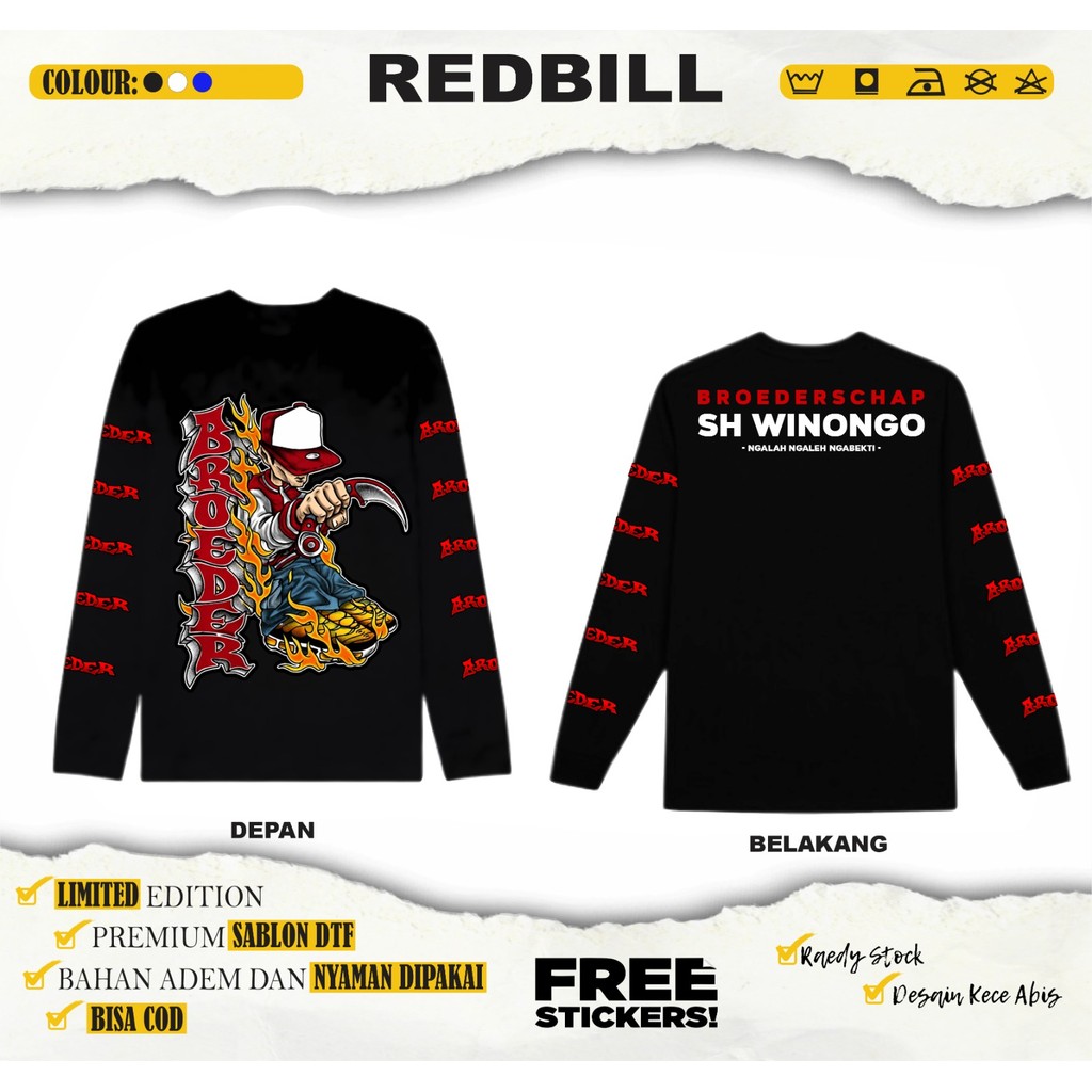 KAOS LENGAN PANJANG PSHW BROEDERSCHAP SH WINONGO NGALAH NGALEH NGABEKTI T-SHIRT LONGSLEEVE PSHW - KA