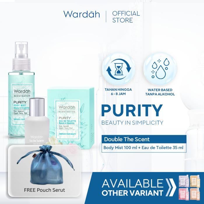 [PAKET LEBARAN BUY 2 GET 3] Wardah Double The Scent Body Mist 100 ml + Eau de Toilette 35 ml FREE Po