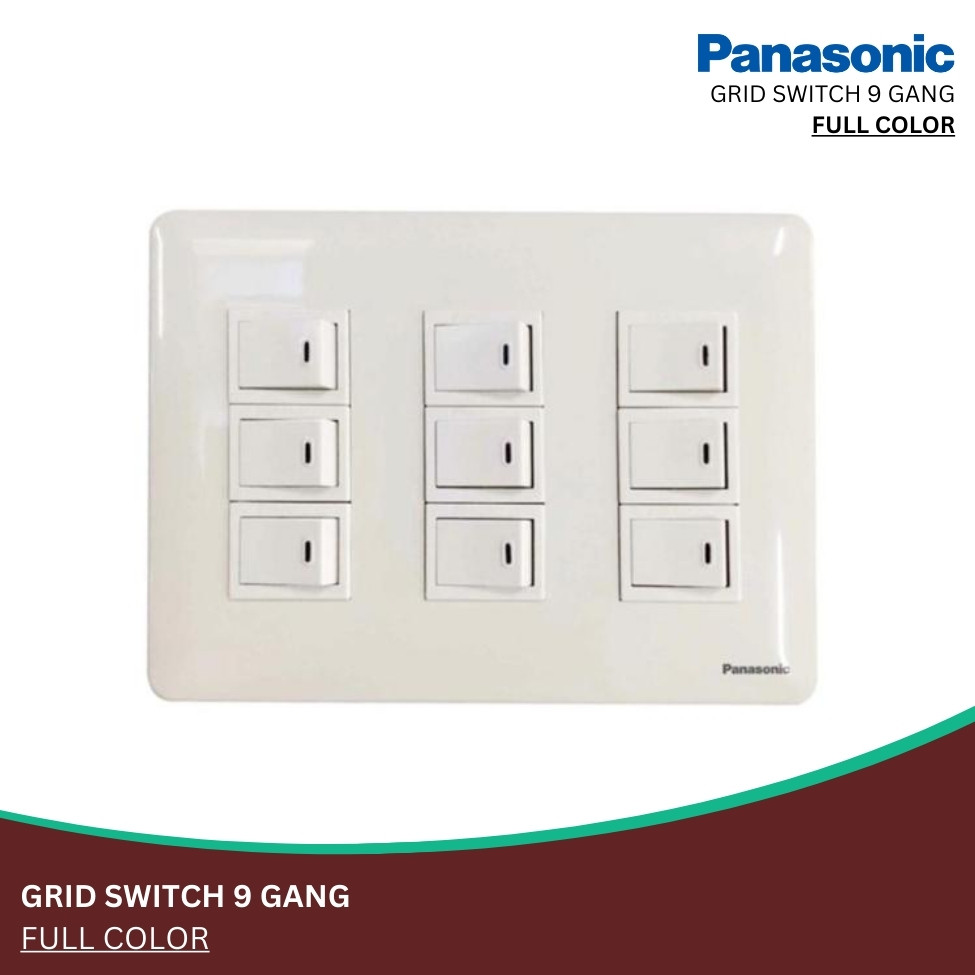 Panasonic Saklar 9 Gang GRID Switch WNJ5001 FULL COLOR