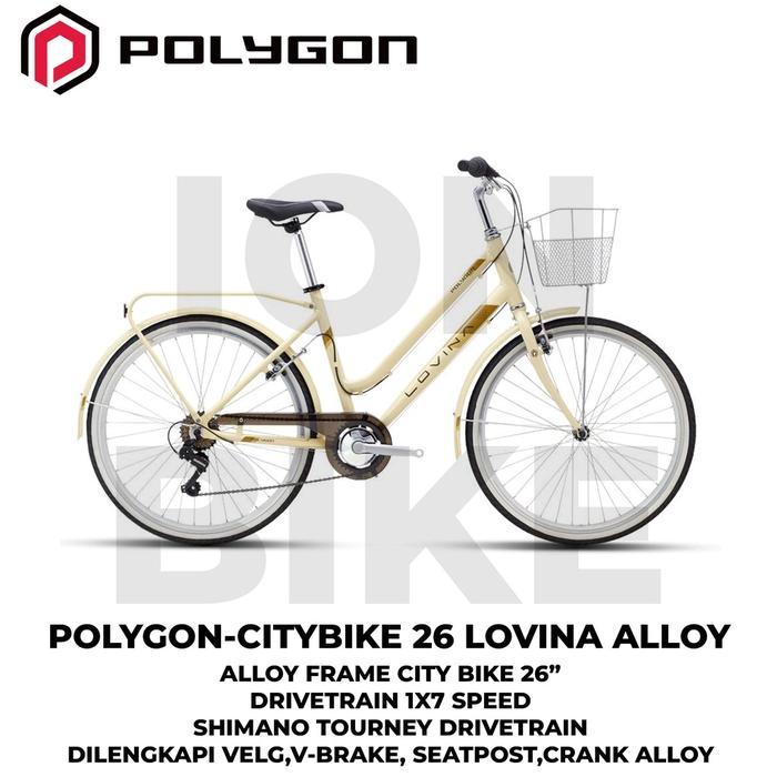 Sepeda City Bike 26 Inch Polygon Lovina Frame Alloy Ringan Terbaru CTB Citybike Urban Cewek Wanita I
