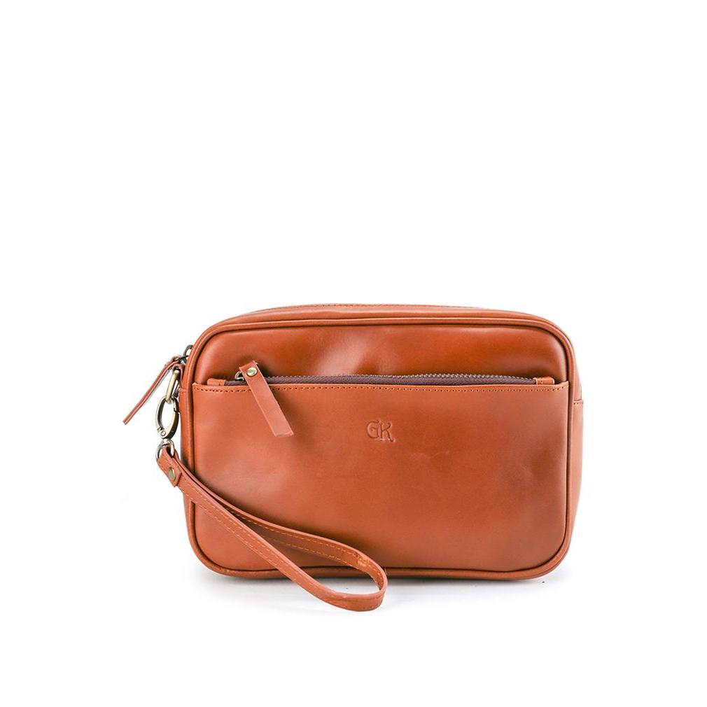 GK Janu Pouch Bag - Pouch Pria Kulit /Pouch Kulit/Pouch Bag Kulit - Hitam