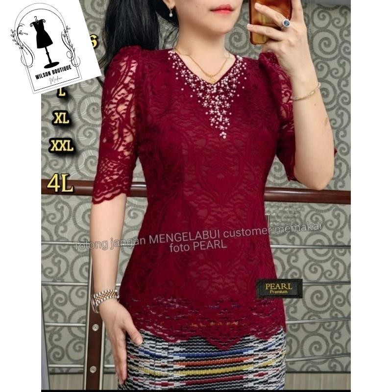 BLUS BROKAT MUTIARA PREMIUM KEBAYA WANITA PREMIUM
