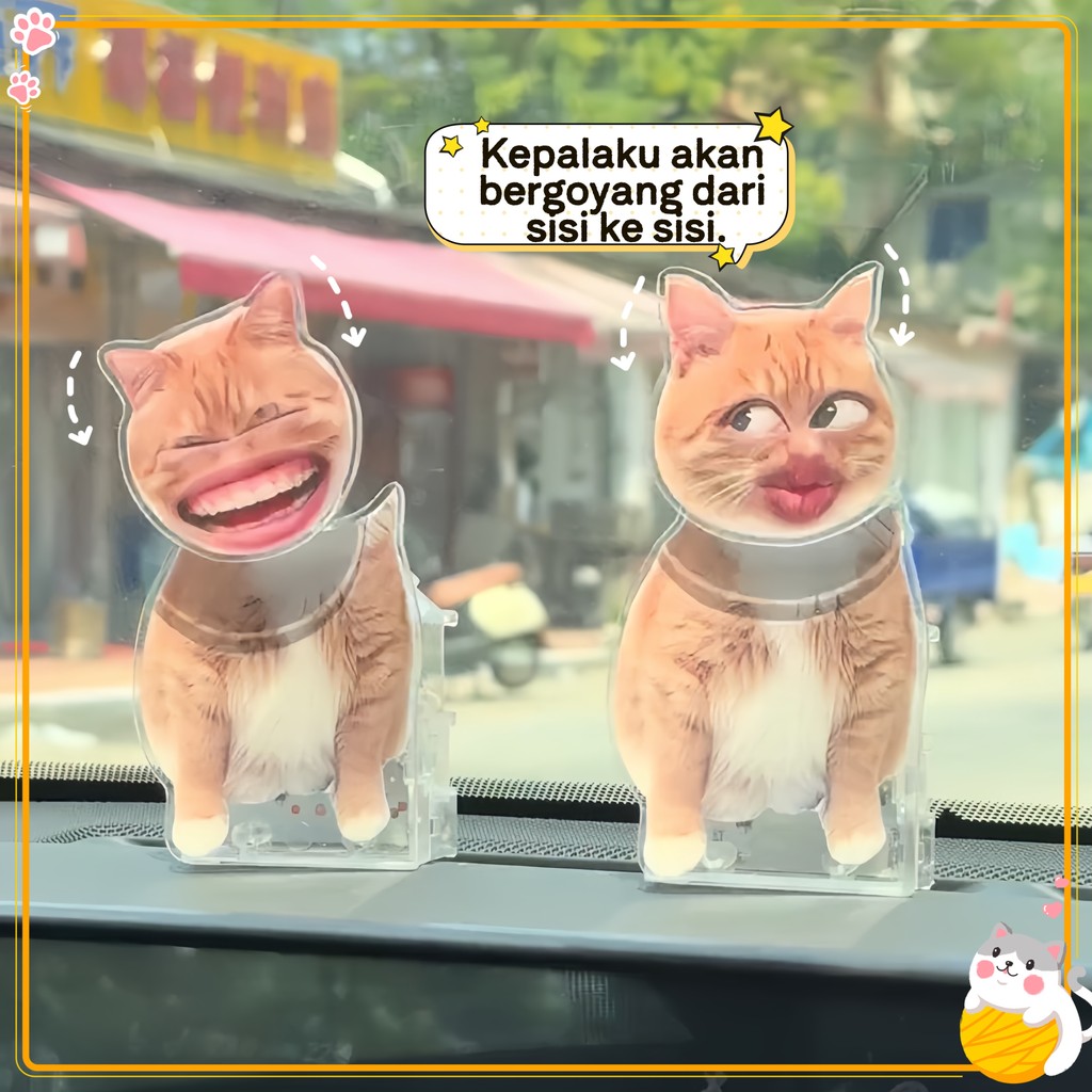 Hiasan Meja Dan Mobil/Hiasan Mobil Kepala Goyang Kucing/Hiasan Mobil Kreatif Diy/Standee Kepala Goya