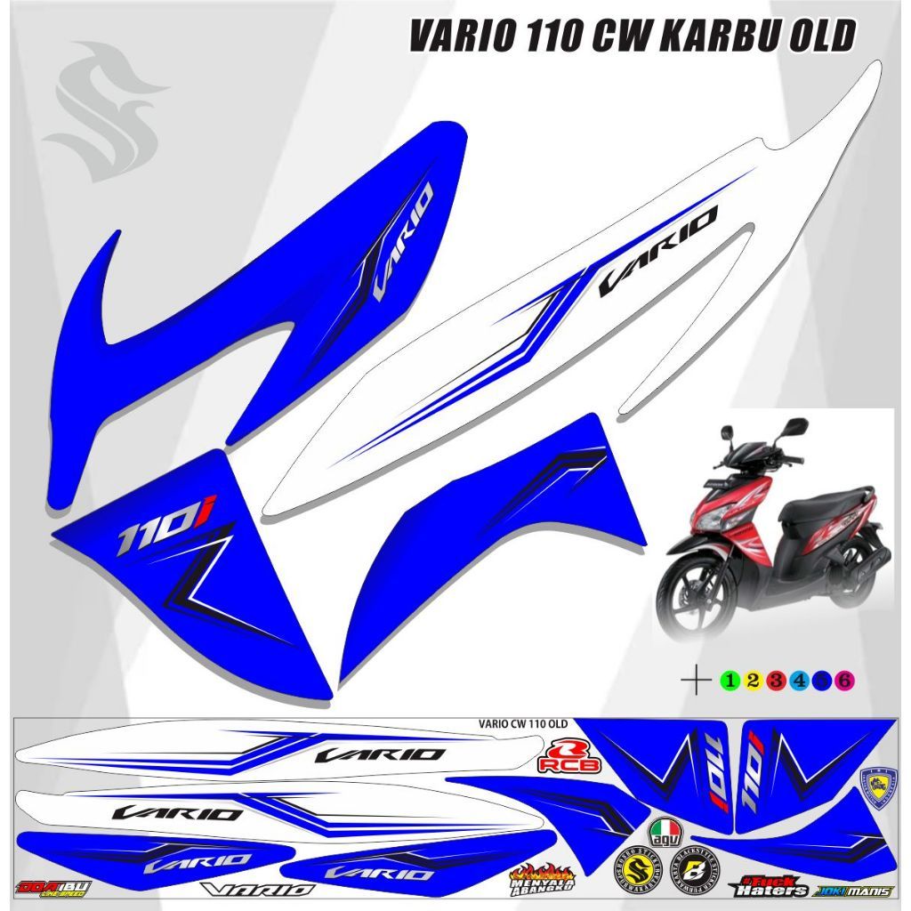 STICKER STRIPING MOTOR VARIO OLD 110 CW