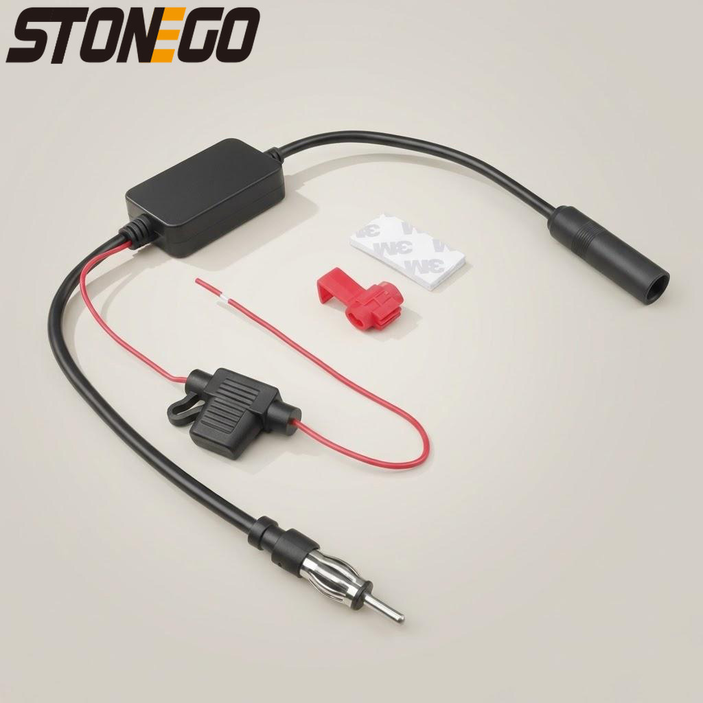 Universal Car Radio FM Antenna Signal Amplifier Booster 2V Marine Vehicle 88-108MHz GPS Receiver Ant
