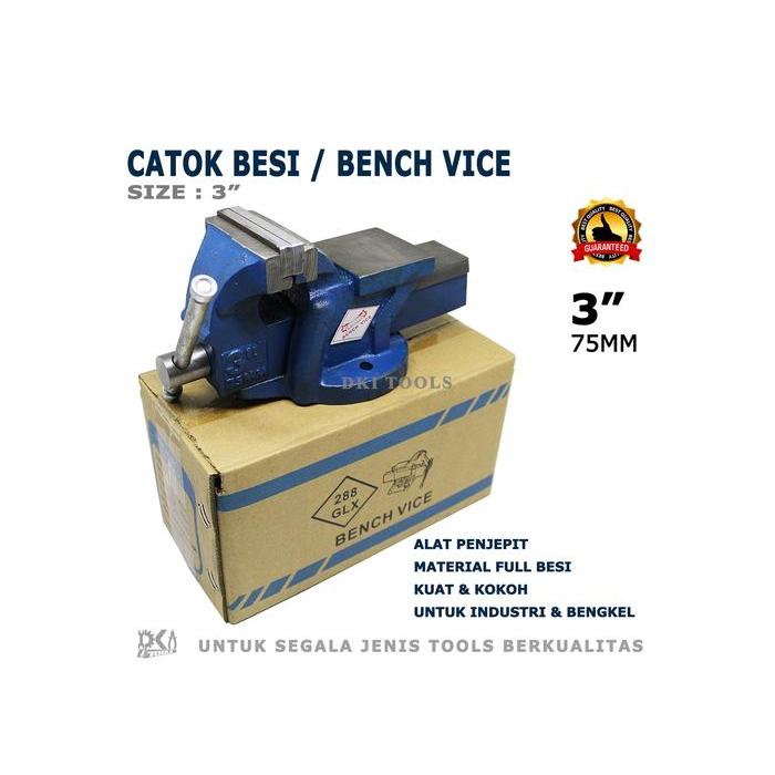 Catok Paron Ragum Besi GLX Bench Vice Vise Alat Jepit 3"-4" inch - 3 inch