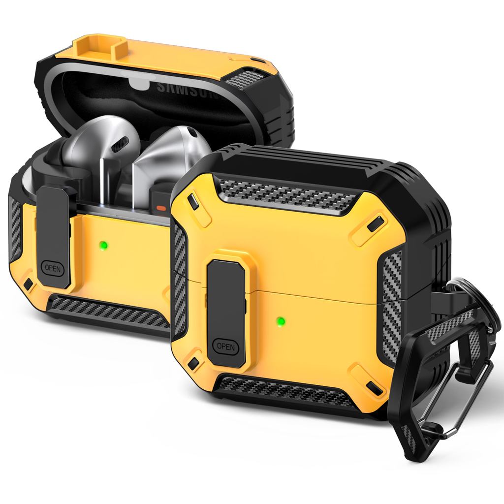 Carbon Fibre For Samsung Galaxy Buds3/Galaxy Buds 3 Pro Case Cover Secure Lock Drop Proof Headphone 