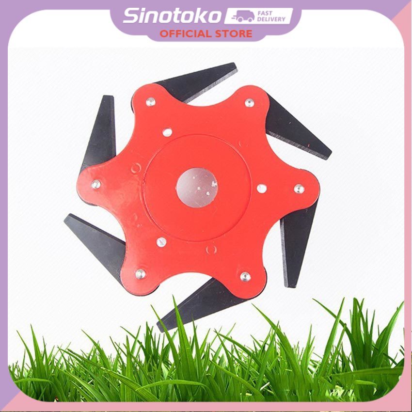 Mata Pisau Potong Rumput 6 Bilah – Bahan Baja Mangan, Ujung Tombak Dua Sisi, 360 Tanpa Sudut Mati