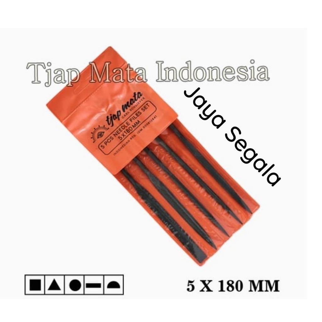 Kikir Besi Set 5 pcs Tjap Mata 5 x 180 MM Kikir Sumpit Cap Mata Set