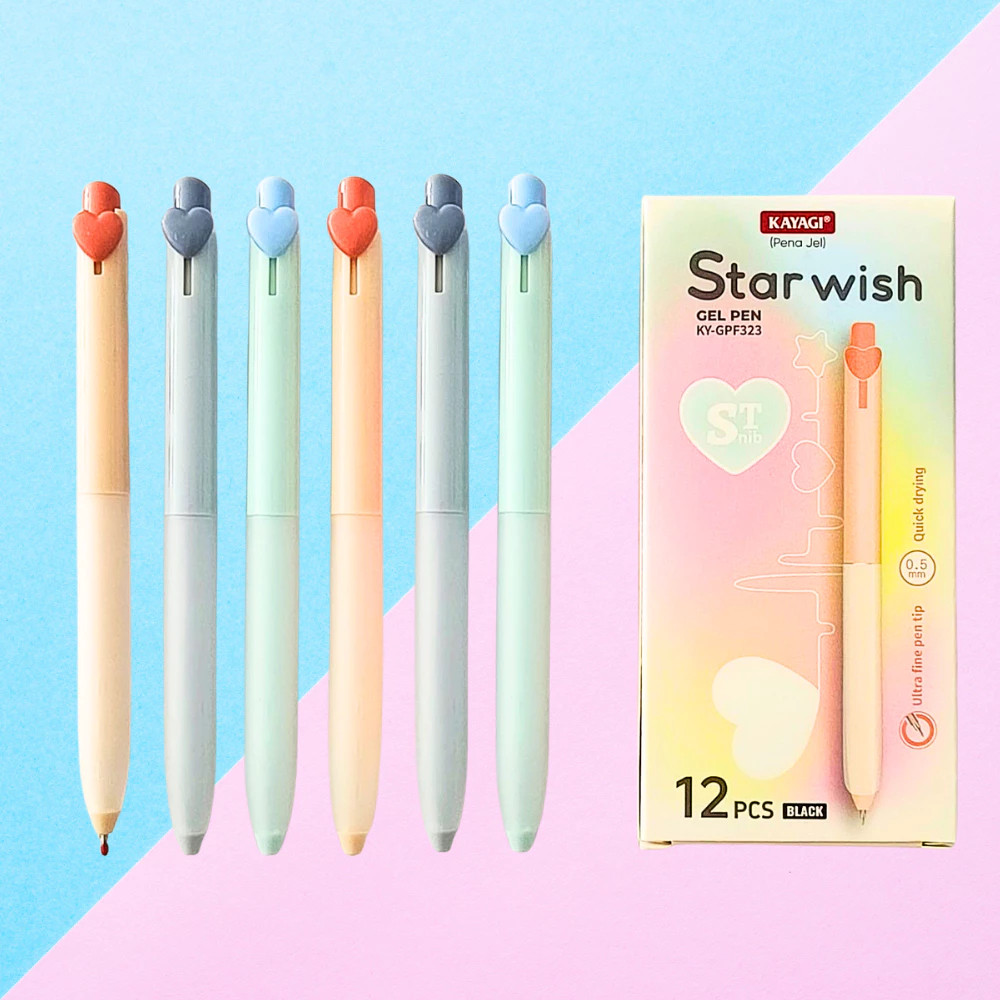 Pulpen Gel KAYAGI KY-GPF323 Star Wish (12pc)