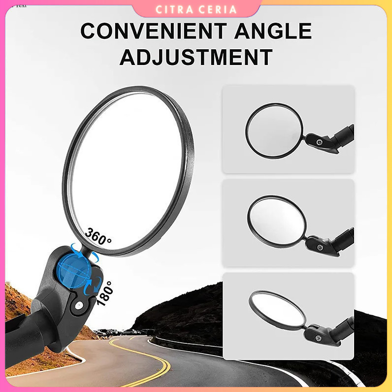 YOTAWA Kaca Spion Sepeda Bike Rearview Mirror Foldable Convex 1 Pair - YT05
