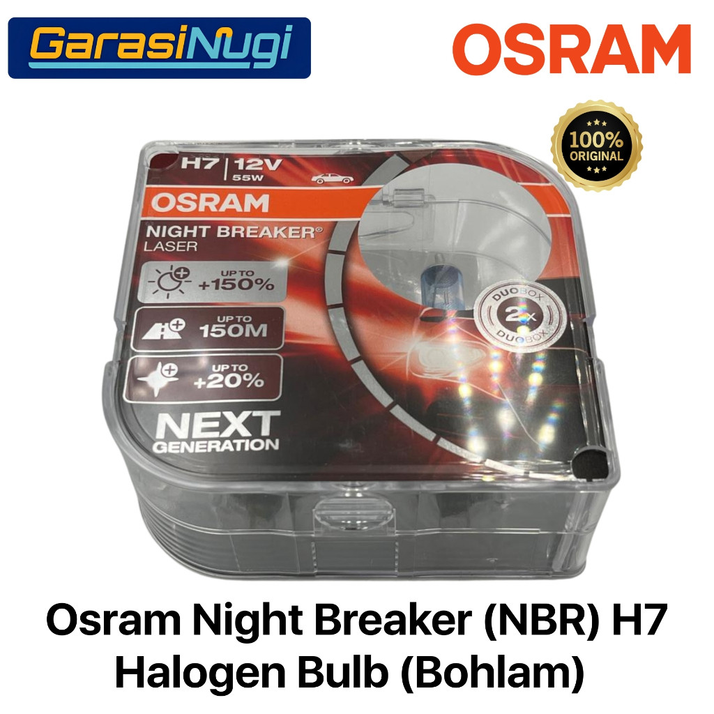 OSRAM Night Breaker NBR H7 Headlamp Bulb Halogen Lampu Utama 12V 55W