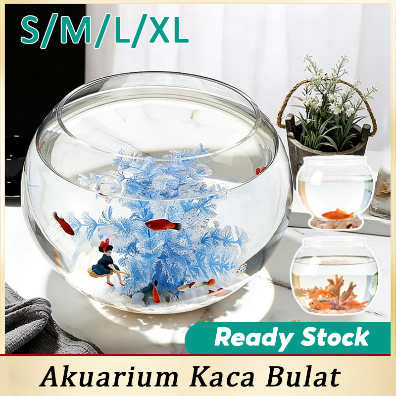 COD Bulat Fish Bowl Toples Aquarium Toples Bulat Ikan Hias Aquarium Bulat Aquarium Toples