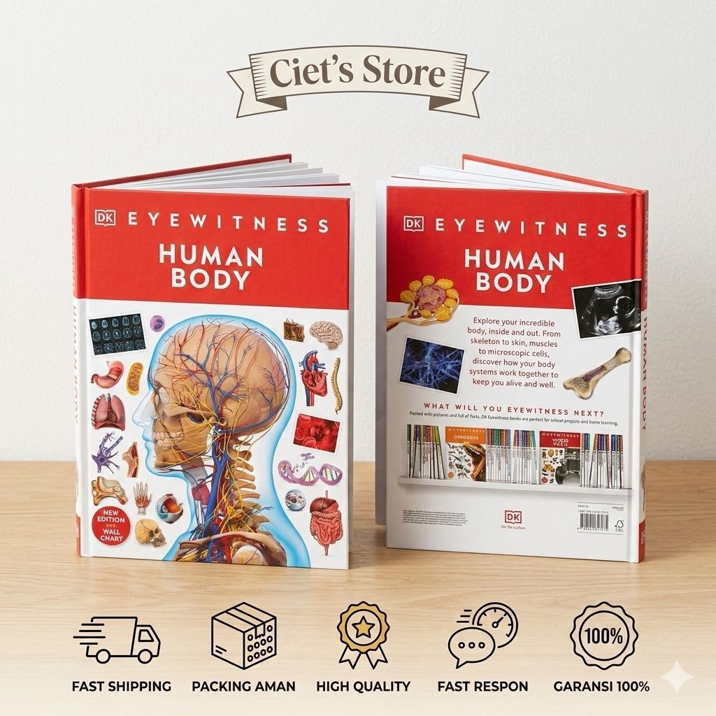 Buku DK Eyewitness Human Body – Ensiklopedia Tubuh Manusia Full Color Premium Hard & Soft Cover | Ed