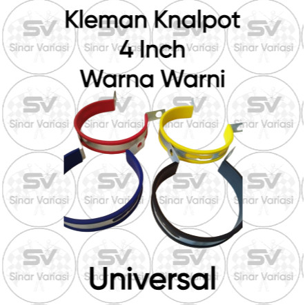 Breket / Kleman Gantungan Knalpot Racing Ukuran 4 Inch Universal Bulat Oval Plus Terbalut Karet & Ta