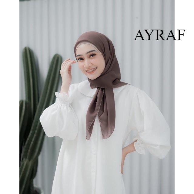 hijab segiempat bella square bahan pollycotton size 110x110/hijab kerudung bella square warna coklat