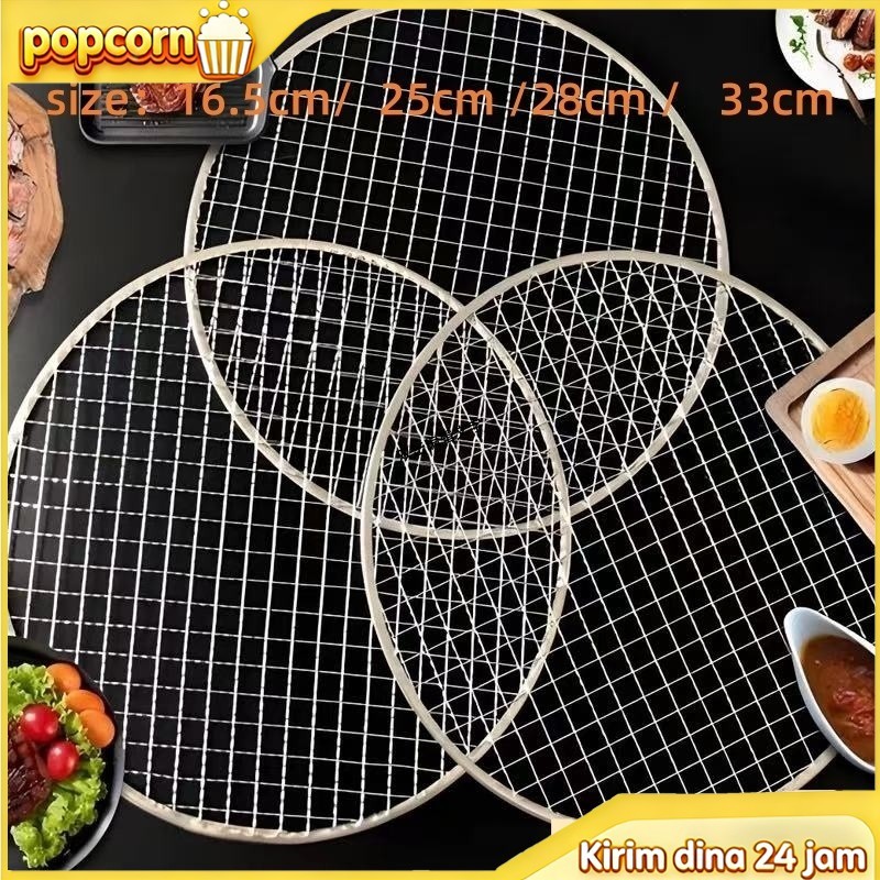 BBQ Grill Net Jaring Bulat Stainless Steel Barbecue Wire Mesh Japanese Korean Jaring Panggangan