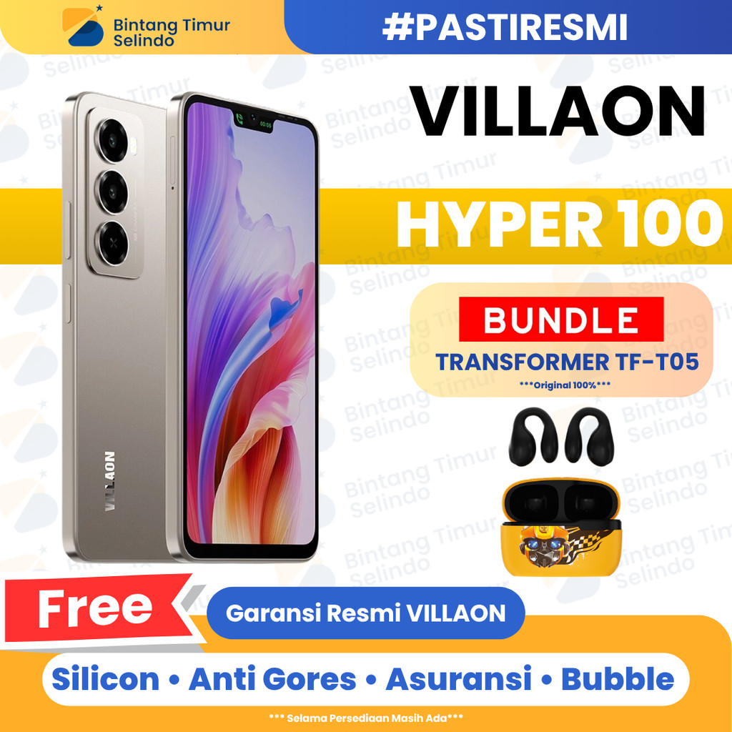 Villaon Hyper 100 6/128GB | 6.75" | Unisoc T7250 | 5000mAh | Garansi Resmi