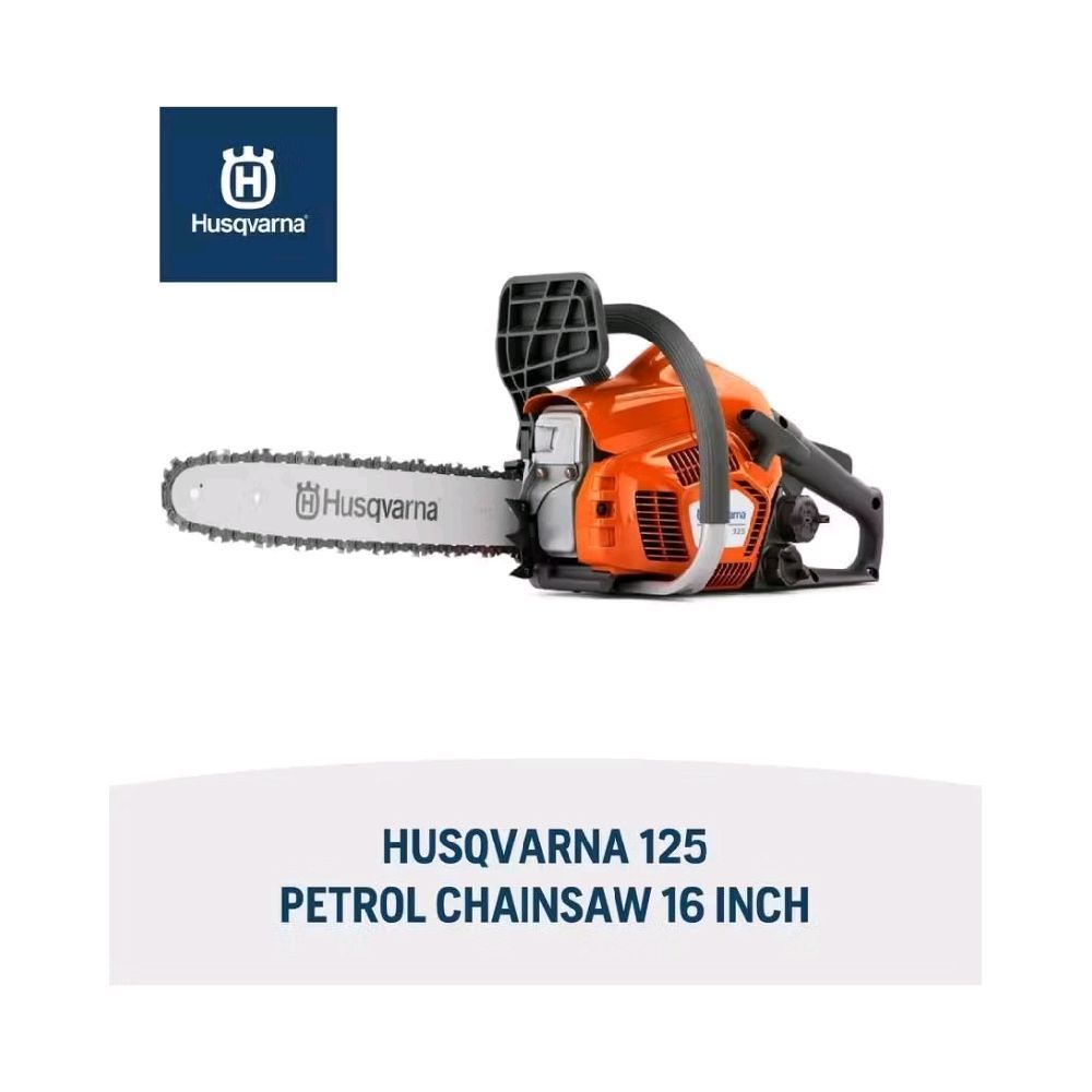 Chainsaw Husqvarna 125 16 inch Lengkap + Bar Original / Mesin Potong Kayu Chainsaw Husqvarna / Gerga