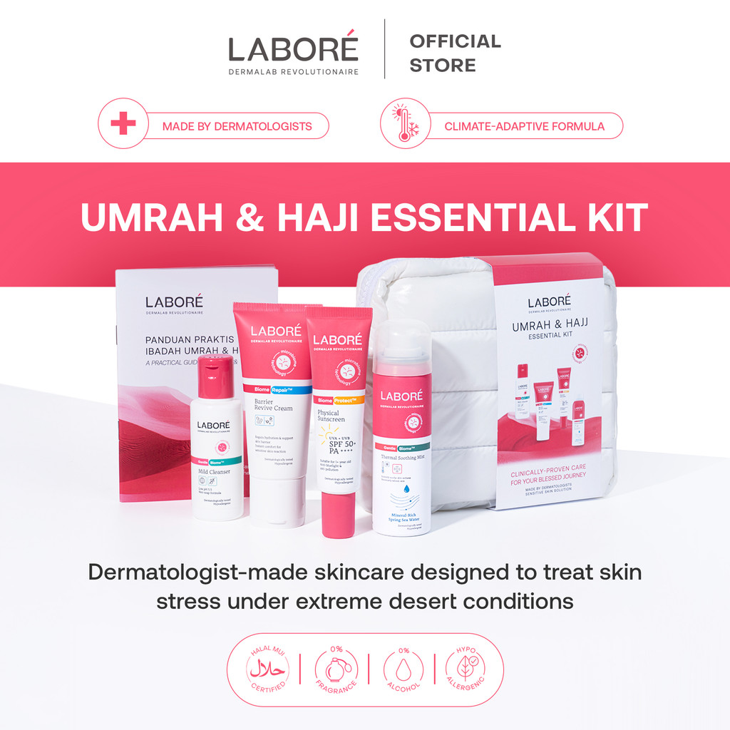 New LABORE Dermalab Revolutionaire Umrah & Hajj Essential Kit - Barrier Revive Cream 50 ml - Physica