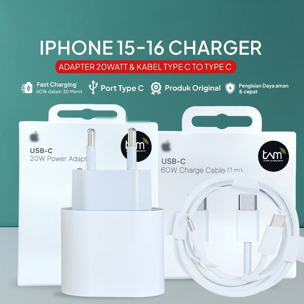 Charger Iphone Adaptor IPhone15/16 20W 35W Fast Charging Original USB Type C Power Adaptor CES