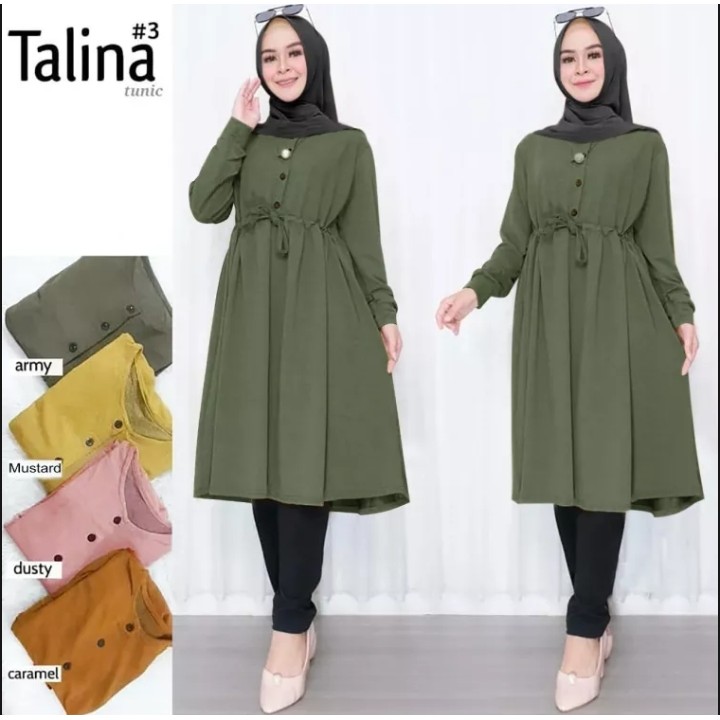 TALINA TUNIK WANITA TERBARU BAHAN CRINKLE AIRFLOW BUSUI FRIENDLY KANCING DEPAN