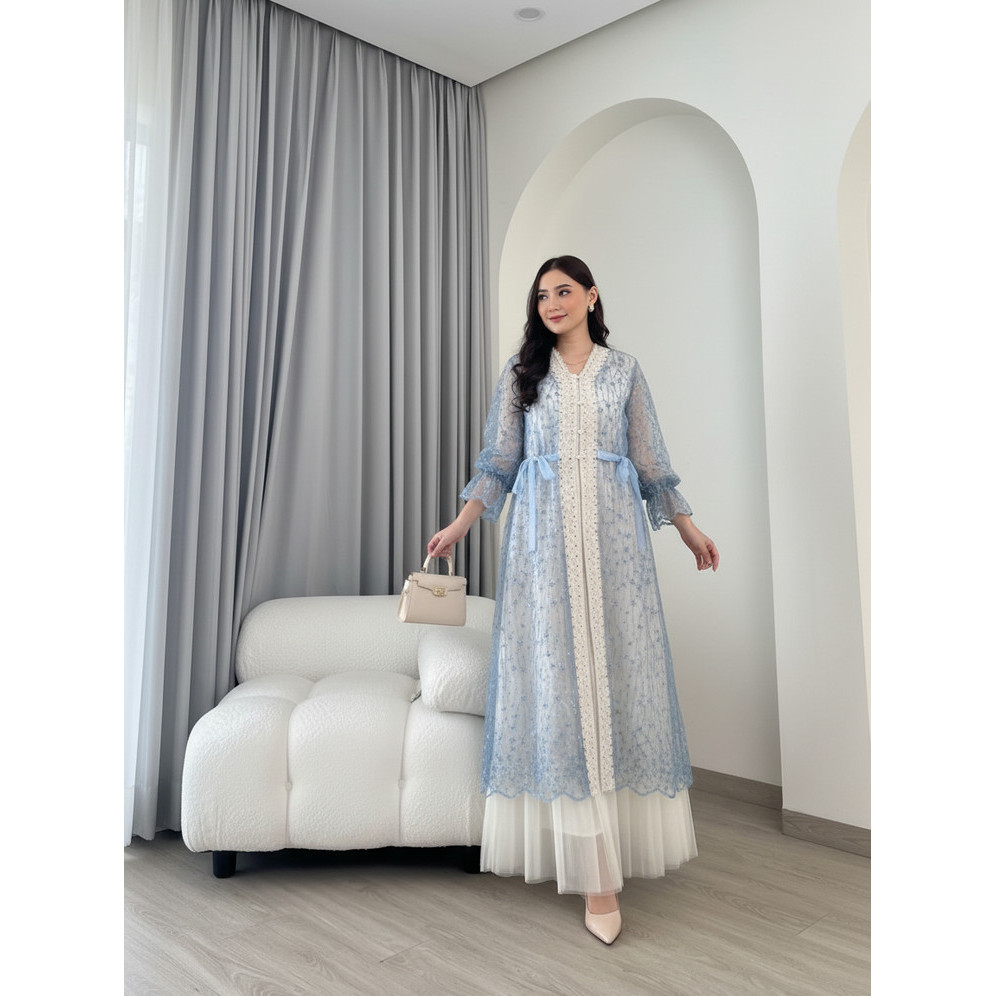 Amora Outer brokat tile premium terbaru mewah elegan Lengan Panjang Tunik