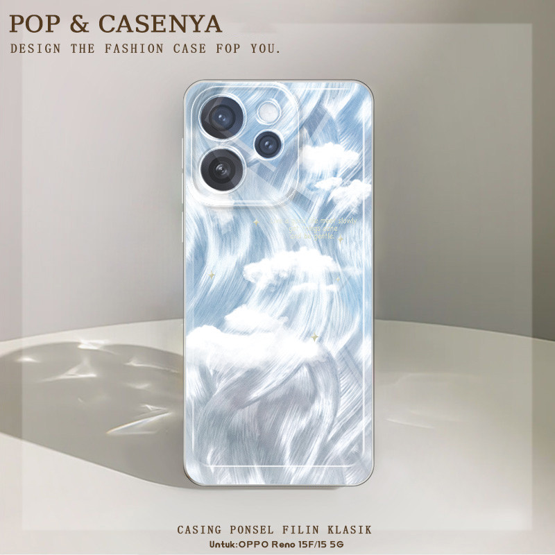 Kain Kasa Bulu Biru Untuk Terbaru Case Hp OPPO Reno 15F 15 5G Soft Casing OPPO Reno 15F 15 5G Tk3 Co