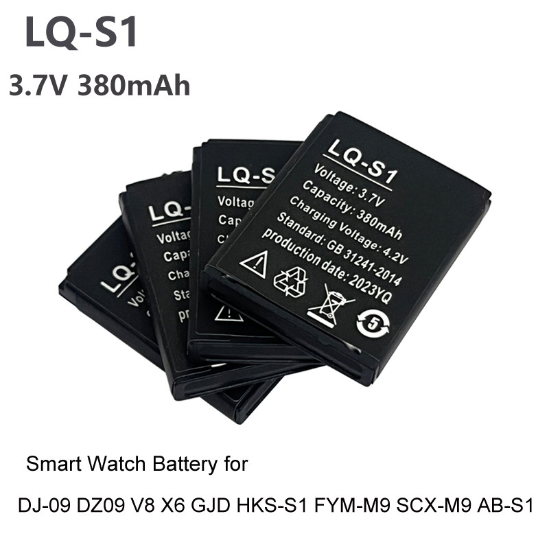 LQ-S1 lq-si Smart Watch Battery For DZ09 V8 X6 W8 A1 AB-S1 FYM-M9 GJD HKS-S1 Batteries 3.7V 380mAh L