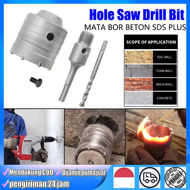 Mata Bor Hole Saw Pelubang Beton Tembok / Mata Bor Hole Saw Set / SDS Plus Mata Bor Bobok Tembok Bet