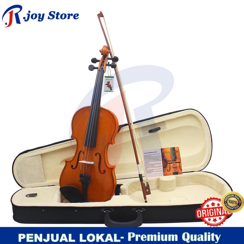 Biola Akustik Ukuran 4/4 Kit Kayu Solid Spruce Api dengan Maple Veneer - Kain Kasus Rosin Set