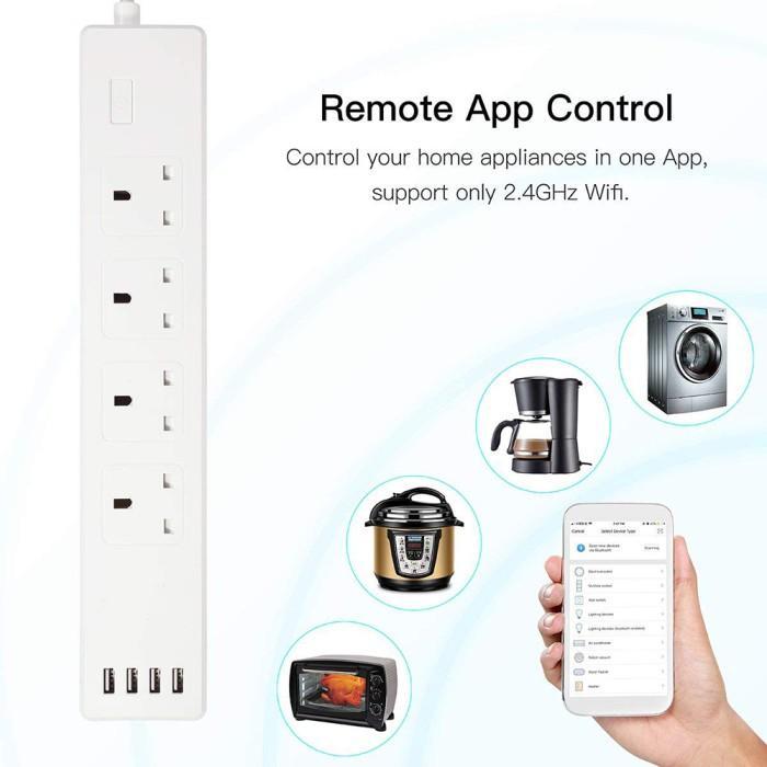 Nt Tuya Smart Life Uk Standard Wifi Smart Power Strip With 4 Socket