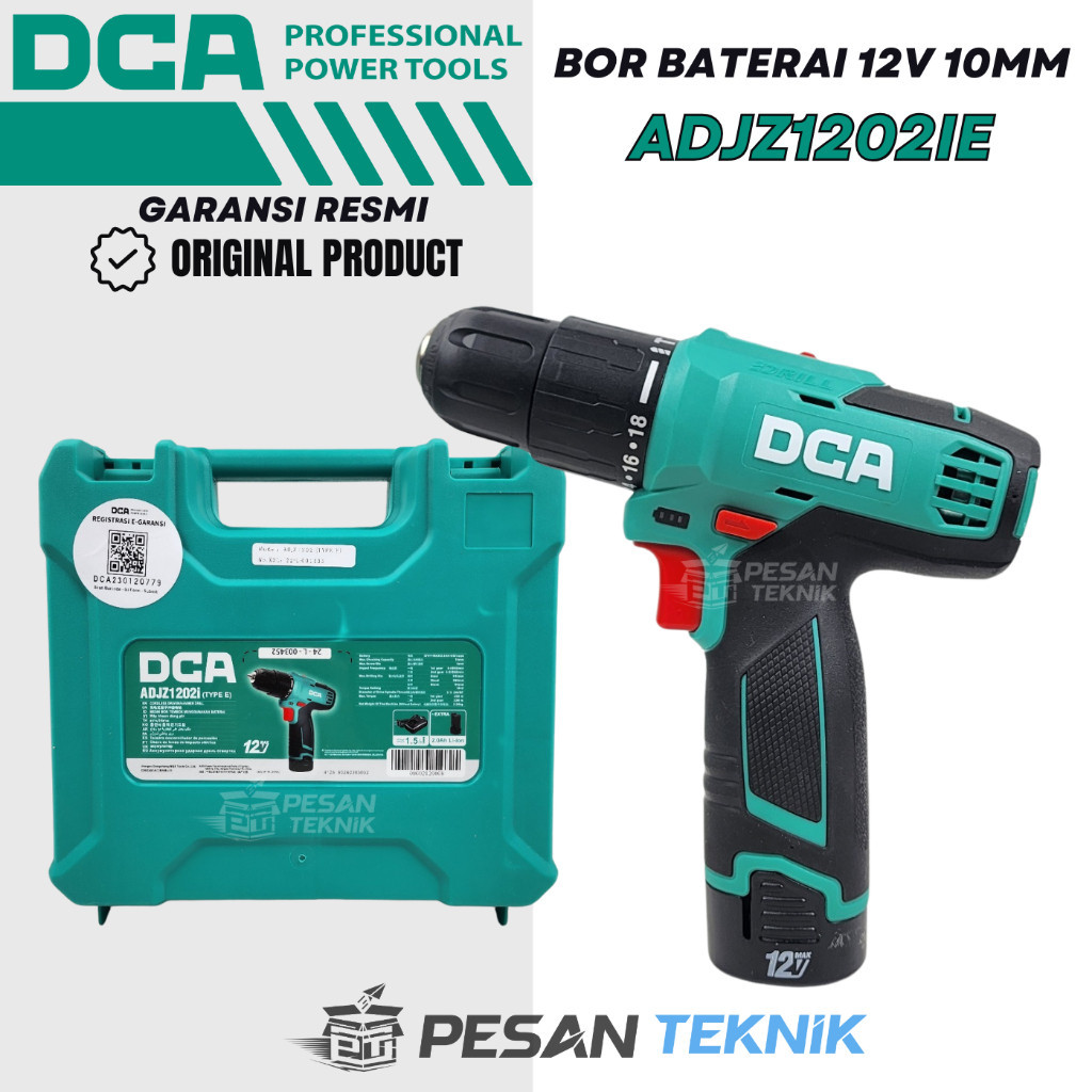 Mesin Bor Baterai 10mm Cordless Impact Drill 12Volt DCA ADJZ1202iE