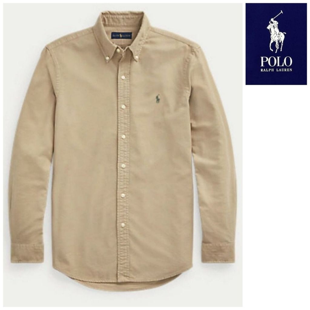 promo kemeja polos polo"s lengan panjang premium//kemeja kasual slimfit pria bhn katun premium//logo