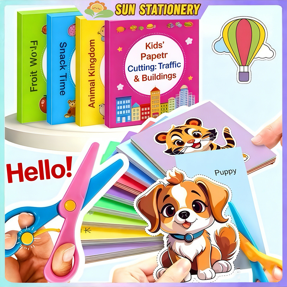 Mainan DIY Paper Cut /aktivitas menggunting anak/Mainan Gunting Kertas Anak/Latihan Menggunting Anak