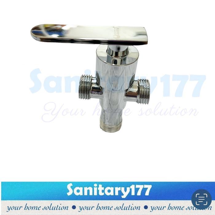 stop kran cabang engkol minimalis F- kran T shower tee double monoblok bathroom faucet valve sambung