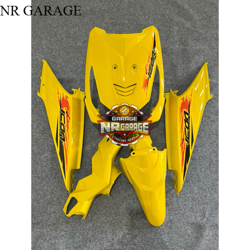 Cover full body halusfullset body beat karbu kuning spakbor besar+striping icon thailand